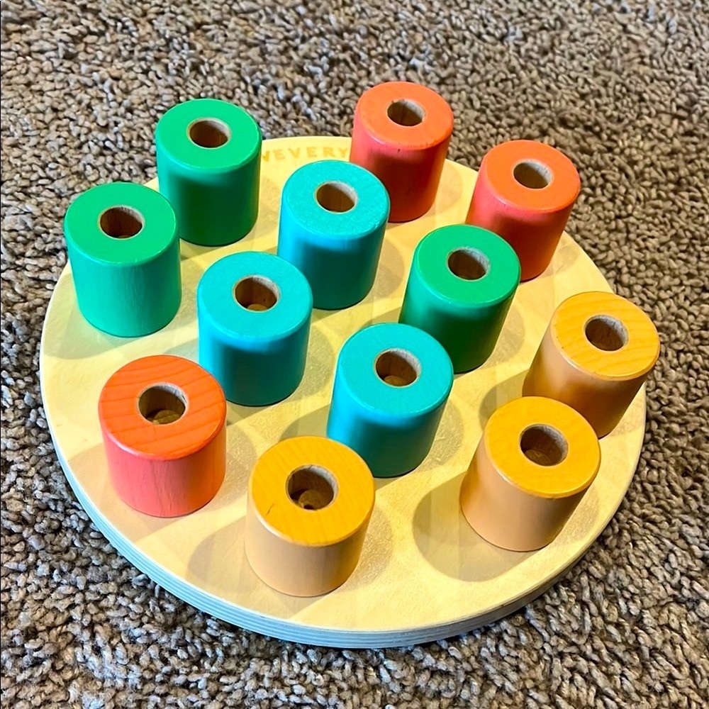 LOVEVERY Wooden Stacking Pegboard from Adventurer Playkit Months 16-18